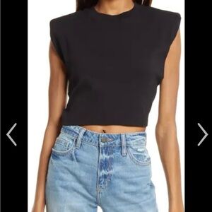 All Saints Black Coni Crop Top sleeveless